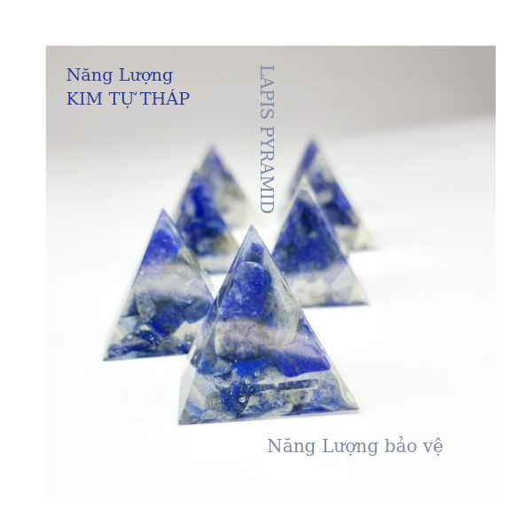 2204234 Kim tự tháp mỹ thuật nhựa Resin đá Lapis thiên nhiên